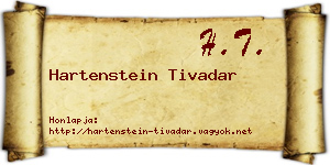 Hartenstein Tivadar névjegykártya